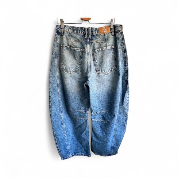 Free People We The Free Good Luck Mid-Rise Barrel Jeans Ultra Light Beam - 28 - Picture 2 of 5